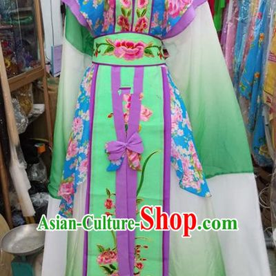 Chinese Traditional Beijing Opera Green Dress Peking Opera Actress Water Sleeve Costume for Adults