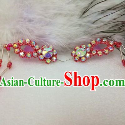 Chinese Traditional Beijing Opera Actress Hair Accessories Ancient Princess Red Hairpins for Adults