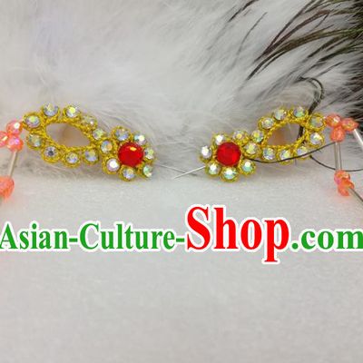 Chinese Traditional Beijing Opera Actress Hair Accessories Ancient Princess Golden Hairpins for Adults