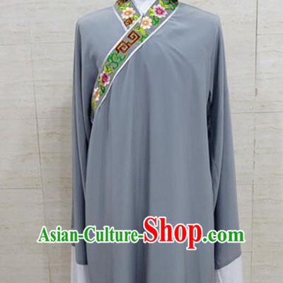 Chinese Traditional Beijing Opera Scholar Grey Robe Peking Opera Niche Costume for Adults