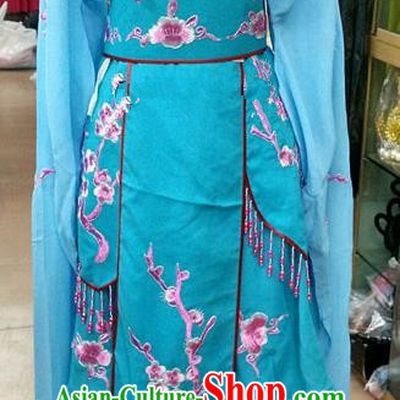 Chinese Traditional Beijing Opera Actress Princess Blue Dress Peking Opera Peri Costume for Adults
