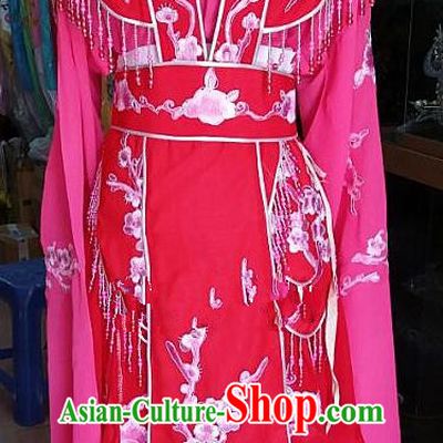 Chinese Traditional Beijing Opera Actress Princess Rosy Dress Peking Opera Peri Costume for Adults