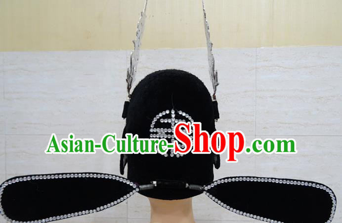 Chinese Traditional Beijing Opera Niche Black Hat Ancient Scholar Headwear for Adults Chinese Traditional Beijing Opera Niche Black Hat Ancient Scholar Headwear for Adults