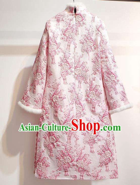 Chinese Traditional Costume Tang Suit Qipao Dress Embroidered Pink Cheongsam for Women Chinese Traditional Costume Tang Suit Qipao Dress Embroidered Pink Cheongsam for Women