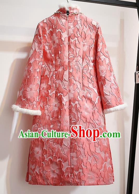 Chinese Traditional Costume Tang Suit Qipao Dress Pink Cheongsam for Women Chinese Traditional Costume Tang Suit Qipao Dress Pink Cheongsam for Women
