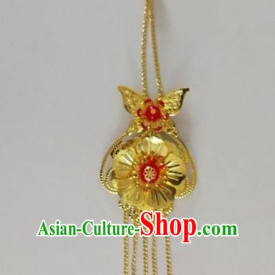 Chinese Traditional Wedding Hair Accessories Ancient Princess Red Beads Tassel Eyebrows Pendant for Women