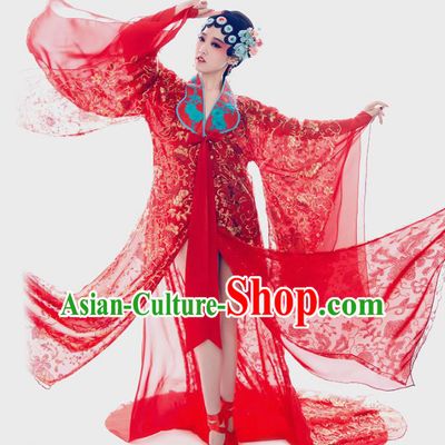 Chinese Ancient Beijing Opera Costumes Traditional Imperial Concubine Red Hanfu Dress for Women