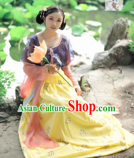 Chinese Ancient Traditional Tang Dynasty Court Maid Historical Costumes Complete Set Chinese Ancient Traditional Tang Dynasty Court Maid Historical Costumes Complete Set