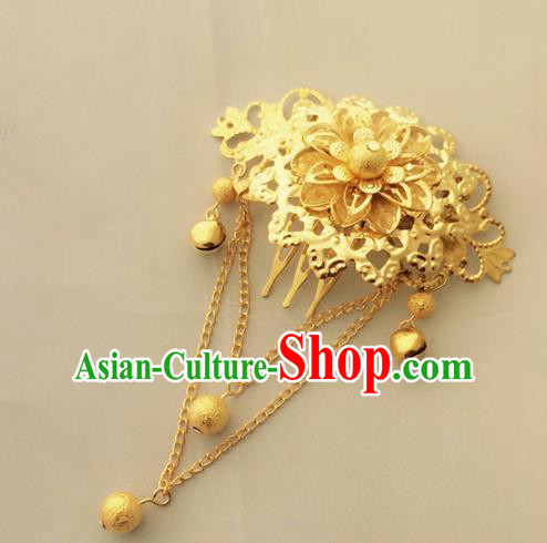 Chinese Traditional Hair Accessories Wedding Golden Tassel Hair Comb for Women Chinese Traditional Hair Accessories Wedding Golden Tassel Hair Comb for Women