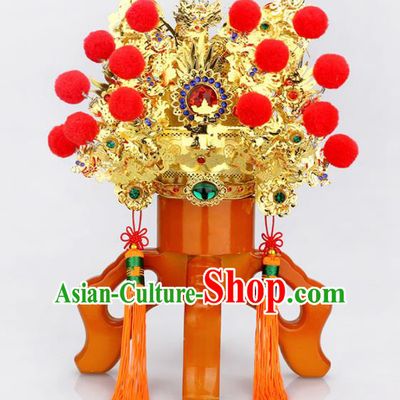 Chinese Traditional Religious Hair Accessories Marshal Guan Feng Shui Taoism Hat