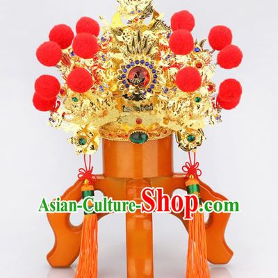 Chinese Traditional Religious Hair Accessories Taoism Feng Shui Marshal Guan Hat