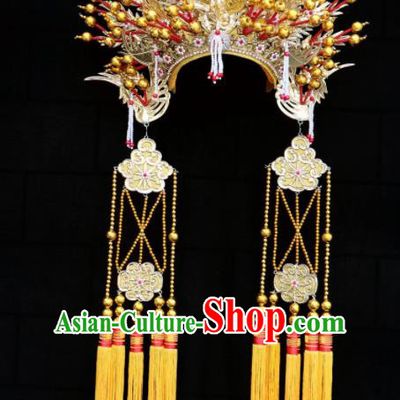 Chinese Traditional Beijing Opera Diva Hair Accessories Peking Opera Queen Golden Phoenix Coronet