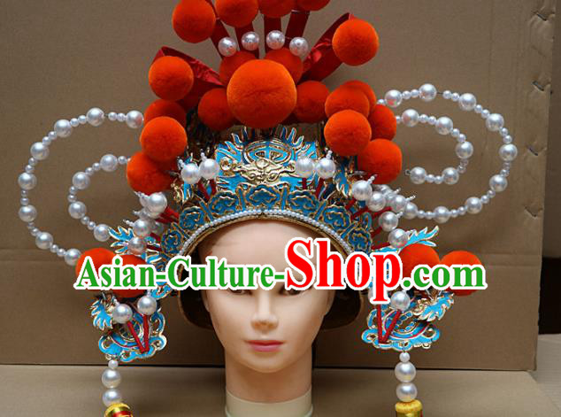 Chinese Traditional Beijing Opera General Headwear Peking Opera Military Officer Helmet Chinese Traditional Beijing Opera General Headwear Peking Opera Military Officer Helmet