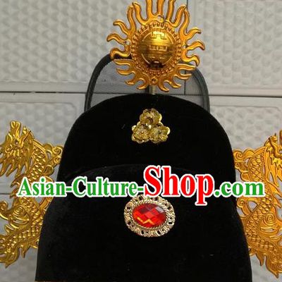 Chinese Traditional Beijing Opera Niche Headwear Ancient Prince Black Hat