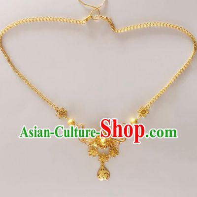 Chinese Traditional Hair Accessories Wedding Eyebrows Pendant Golden Tassel Hair Clasp for Women