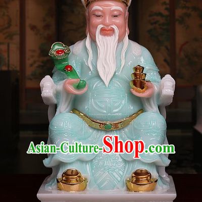 Chinese Traditional Religious Supplies Green Gnome Statue Taoism Accessories