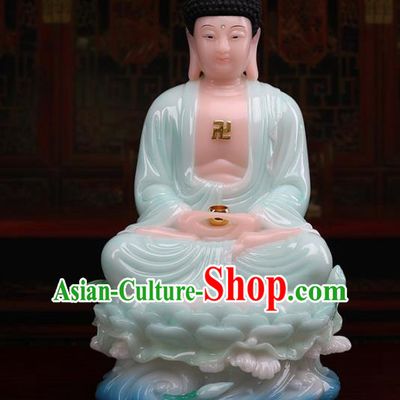 Chinese Traditional Religious Supplies Feng Shui Buddha Green Cloth Statue Buddhism Decoration