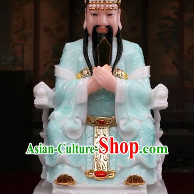 Chinese Traditional Religious Supplies Feng Shui Green Cloth Taoism Supreme Deity Statue Decoration