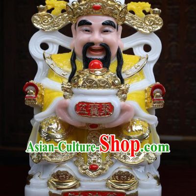 Chinese Traditional Religious Supplies Feng Shui Yellow Clothing Taoism Fortune God Decoration