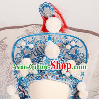 Chinese Traditional Beijing Opera Takefu Headwear Ancient Warrior Helmet