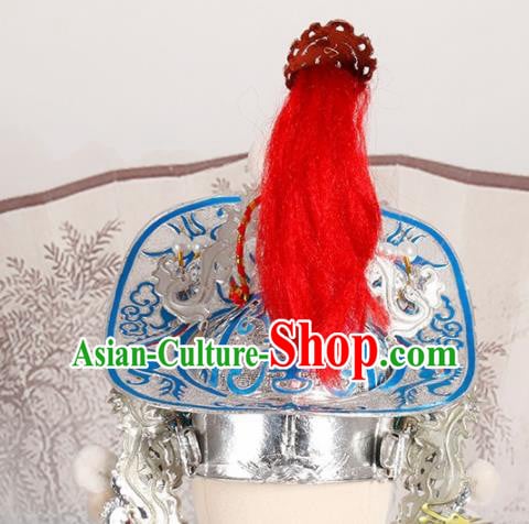 Chinese Traditional Beijing Opera Takefu Headwear Ancient Warrior Helmet Chinese Traditional Beijing Opera Takefu Headwear Ancient Warrior Helmet