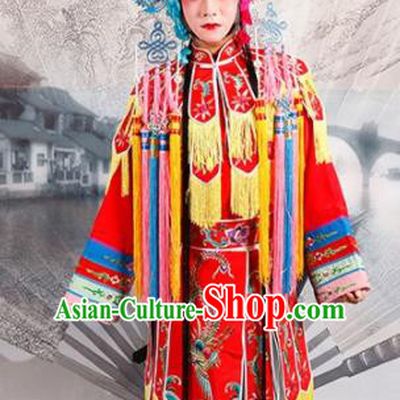 Chinese Traditional Beijing Opera Imperial Consort Costume Ancient Queen Red Palace Dress
