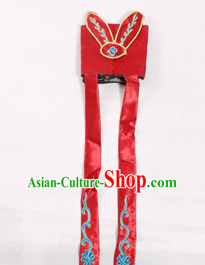 Chinese Traditional Beijing Opera Old Men Headwear Peking Opera Ministry Councillor Red Hat