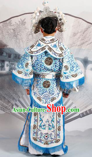 Chinese Traditional Beijing Opera Takefu Costume Ancient Warrior White Clothing Chinese Traditional Beijing Opera Takefu Costume Ancient Warrior White Clothing