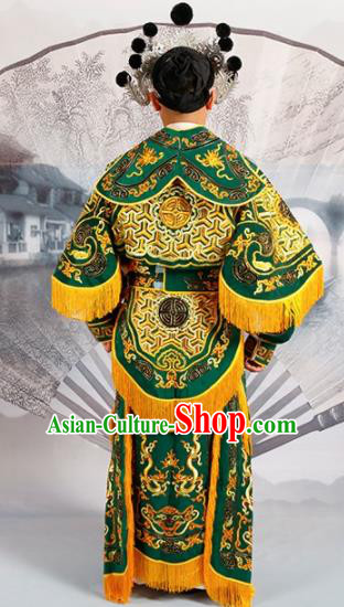 Chinese Traditional Beijing Opera Takefu Costume Ancient Warrior Green Clothing Chinese Traditional Beijing Opera Takefu Costume Ancient Warrior Green Clothing