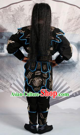 Chinese Traditional Beijing Opera Takefu Black Costume Ancient Imperial Bodyguard Clothing Chinese Traditional Beijing Opera Takefu Black Costume Ancient Imperial Bodyguard Clothing