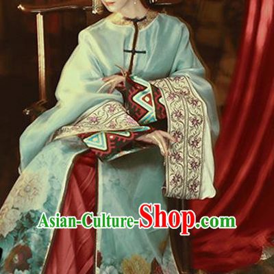 Chinese Ancient Nobility Lady Hanfu Dress Traditional Qing Dynasty Manchu Princess Costume and Headpiece for Women