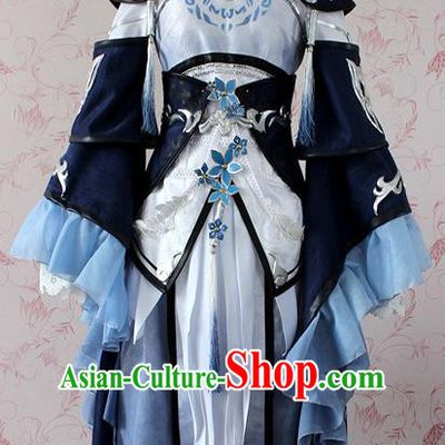 Chinese Ancient Swordswoman Costume Traditional Cosplay Peri Princess Dress for Women