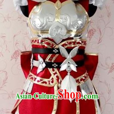 Chinese Ancient Female Swordsman Costume Traditional Cosplay Peri Armor Dress for Women