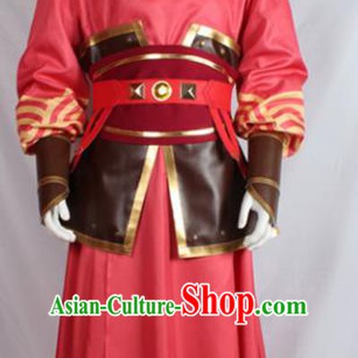 Chinese Ancient Imperial Bodyguard Red Costume Traditional Cosplay Swordsman Clothing for Men