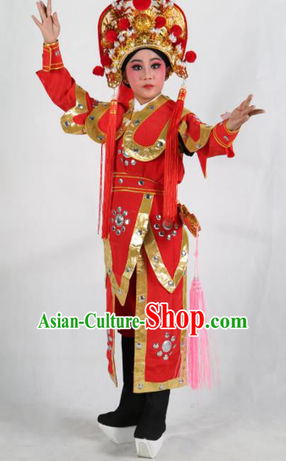Chinese Traditional Beijing Opera Children Costume Peking Opera Takefu Red Clothing for Kids Chinese Traditional Beijing Opera Children Costume Peking Opera Takefu Red Clothing for Kids