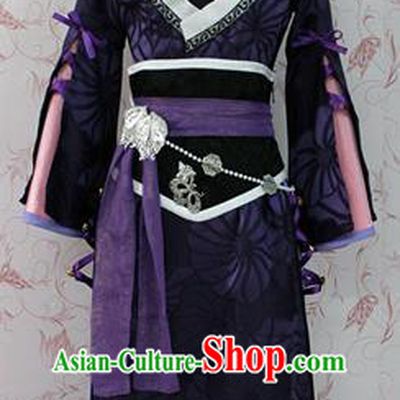 Chinese Ancient Swordswoman Costume Traditional Cosplay Princess Purple Hanfu Dress for Women