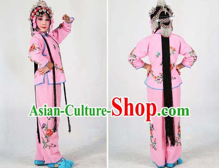 Traditional Chinese Beijing Opera Children Costume Peking Opera Maidservants Pink Dress for Kids Traditional Chinese Beijing Opera Children Costume Peking Opera Maidservants Pink Dress for Kids