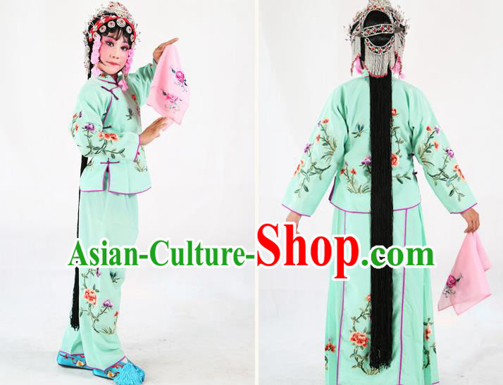 Traditional Chinese Beijing Opera Children Costume Peking Opera Maidservants Green Dress for Kids Traditional Chinese Beijing Opera Children Costume Peking Opera Maidservants Green Dress for Kids