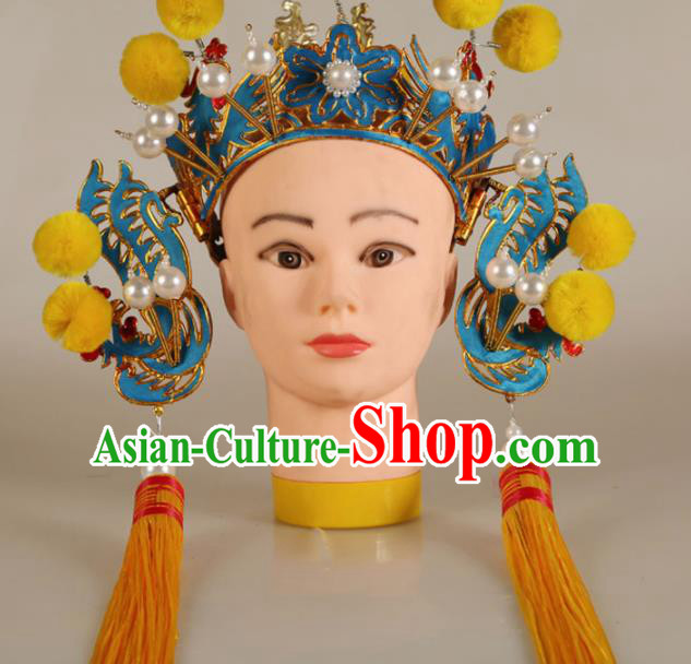 Asian Chinese Beijing Opera Headwear Traditional Peking Opera Pantaloon Helmet Hat