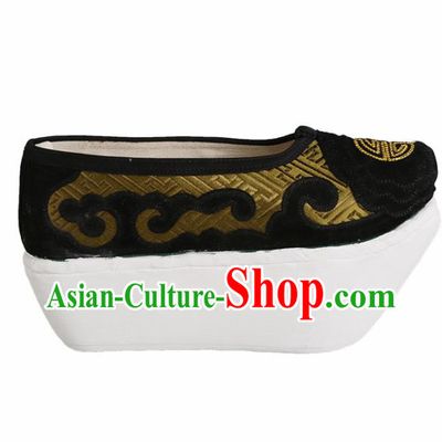 Asian Chinese Beijing Opera Shoes Old Men Shoes Traditional Peking Opera Landlord Shoes
