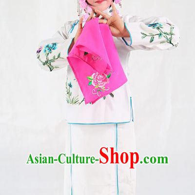 Traditional Chinese Beijing Opera Children Costume Peking Opera Maidservants White Dress for Kids
