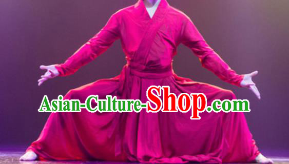 Traditional Chinese Classical Dance Costume China Martial Arts Dance Red Clothing for Men Traditional Chinese Classical Dance Costume China Martial Arts Dance Red Clothing for Men
