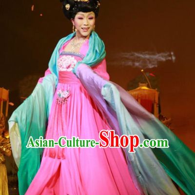 Traditional Chinese Tang Dynasty Imperial Concubine Rosy Dress Ancient Peri Historical Costume