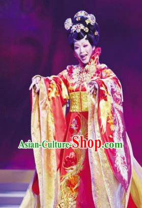 Traditional Chinese Ancient Tang Dynasty Imperial Concubine Yang Red Historical Costume Complete Set