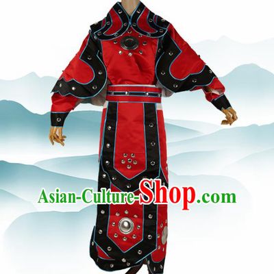 Chinese Traditional Beijing Opera Soldier Costume Peking Opera Takefu Red Clothing