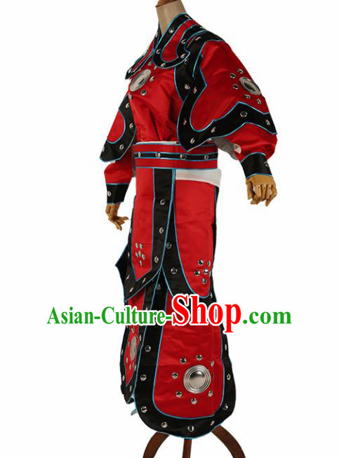 Chinese Traditional Beijing Opera Soldier Costume Peking Opera Takefu Red Clothing Chinese Traditional Beijing Opera Soldier Costume Peking Opera Takefu Red Clothing