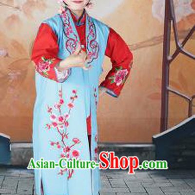 Traditional Chinese Beijing Opera Young Lady Costume Peking Opera Maidservants Light Blue Clothing