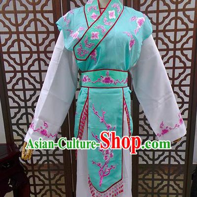 Traditional Chinese Beijing Opera Actress Costume Peking Opera Maidservants Green Dress