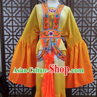 Traditional Chinese Beijing Opera Actress Costume Peking Opera Maidservants Orange Dress