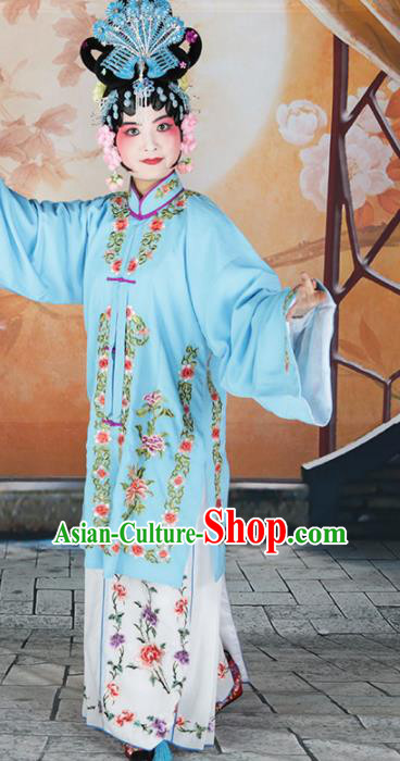 Traditional Chinese Beijing Opera Diva Costume Peking Opera Nobility Lady Blue Dress Traditional Chinese Beijing Opera Diva Costume Peking Opera Nobility Lady Blue Dress